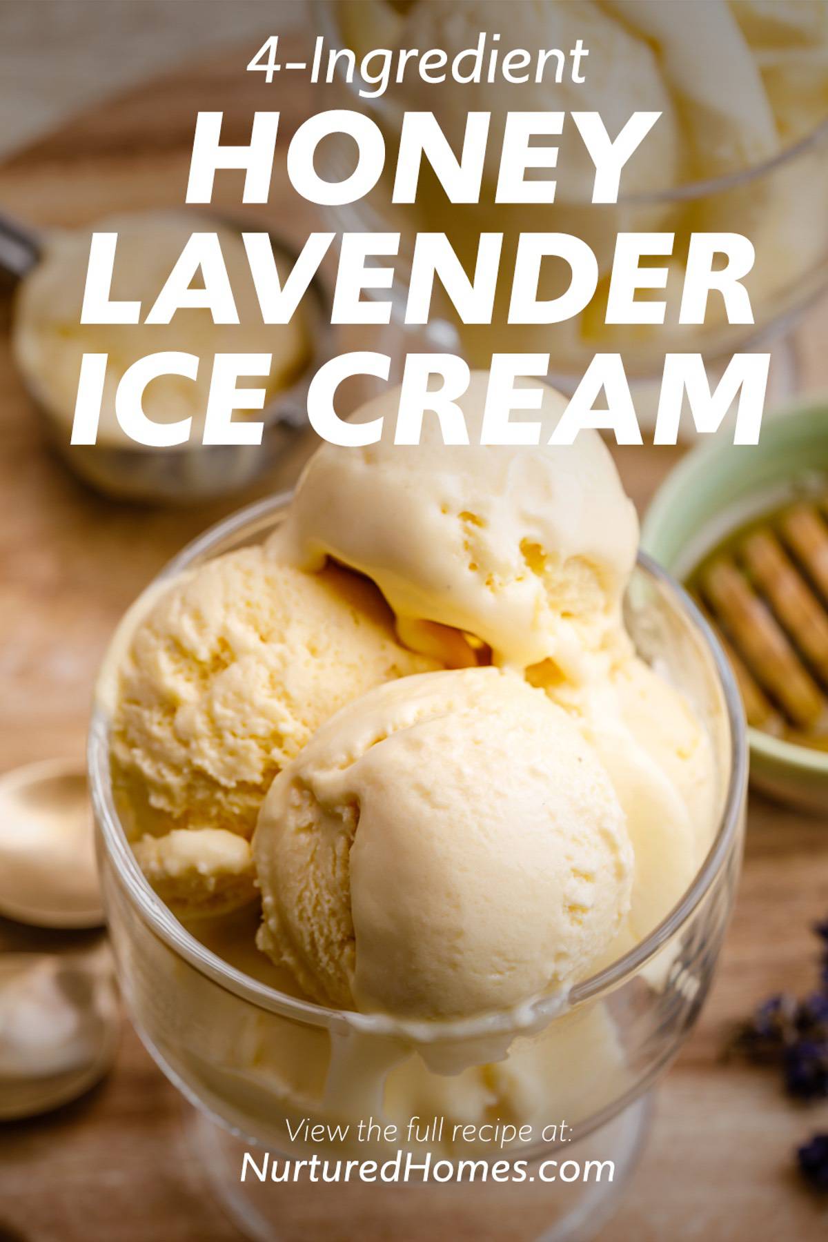 Easy 4-Ingredient Homemade Honey Lavender Ice Cream