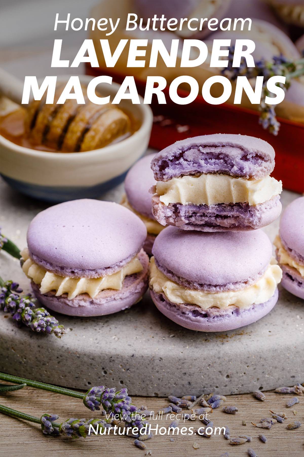 Incredible Lavender Macaroons with Homemade Honey Buttercream
