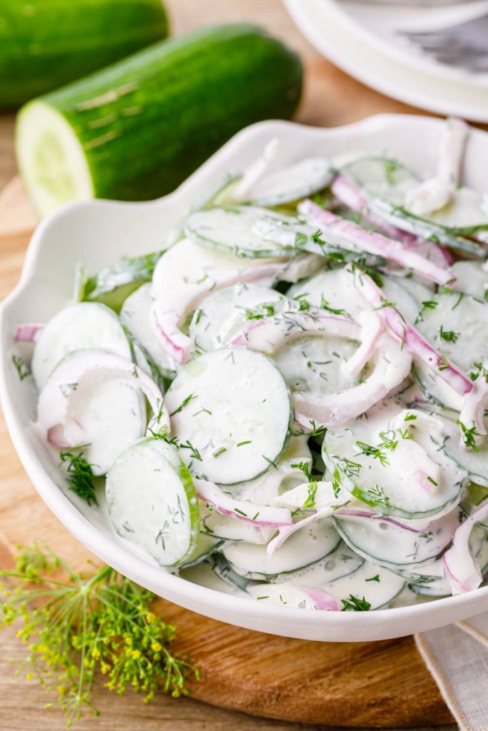 Creamy Dill Cucumber Salad with Sour Cream and Fresh Baby Dill ...