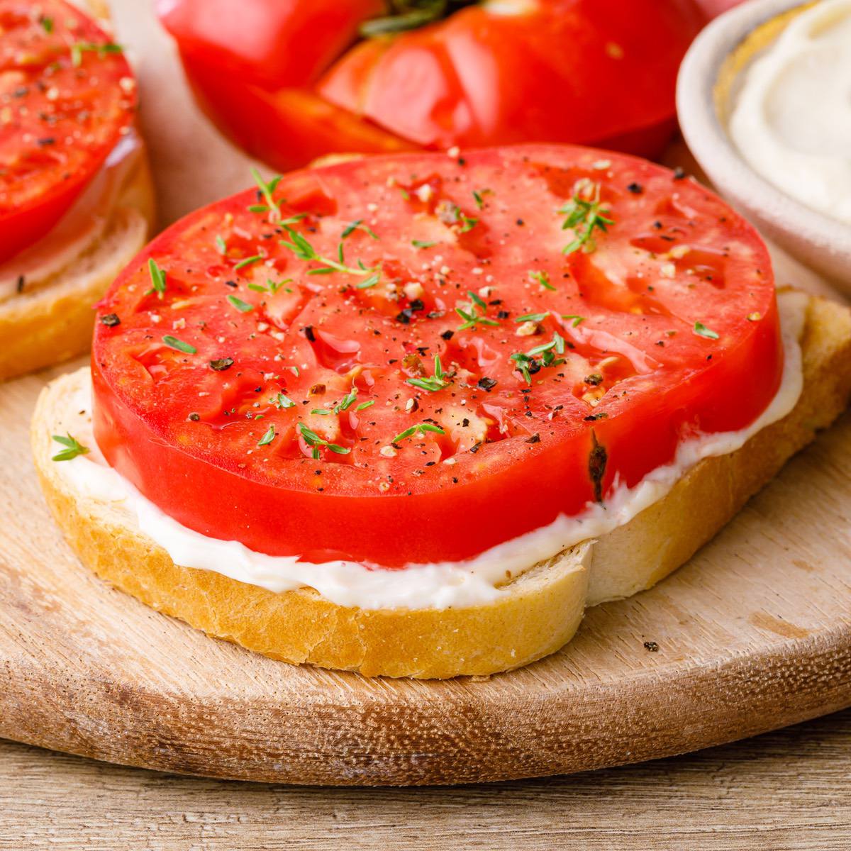 Thick Cut Tomato Sandwich with Homemade Garlic Mayo - Nurtured Homes