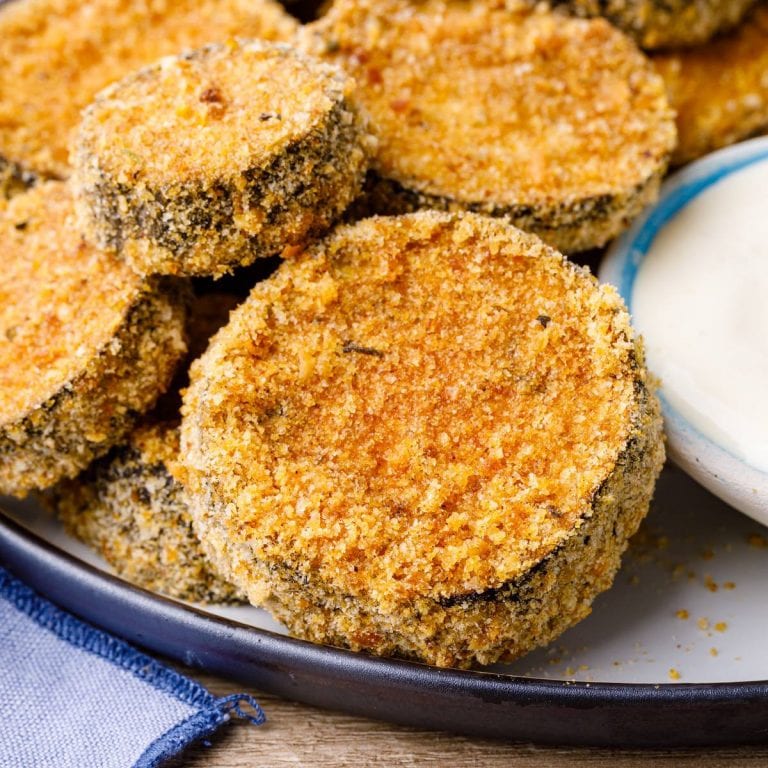 Fried Eggplant Slices (crispy And Parmesan Crusted!) - Nurtured Homes