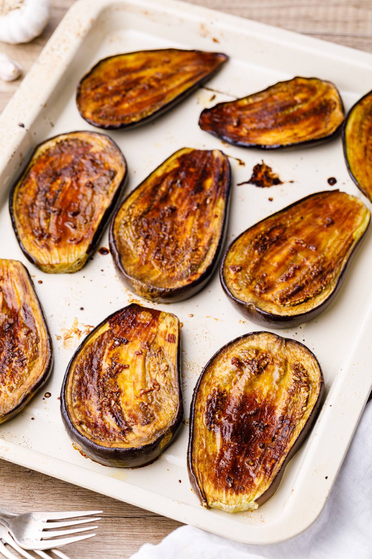 Garlic Roasted Eggplant Easy Oven Roasted Recipe Nurtured Homes