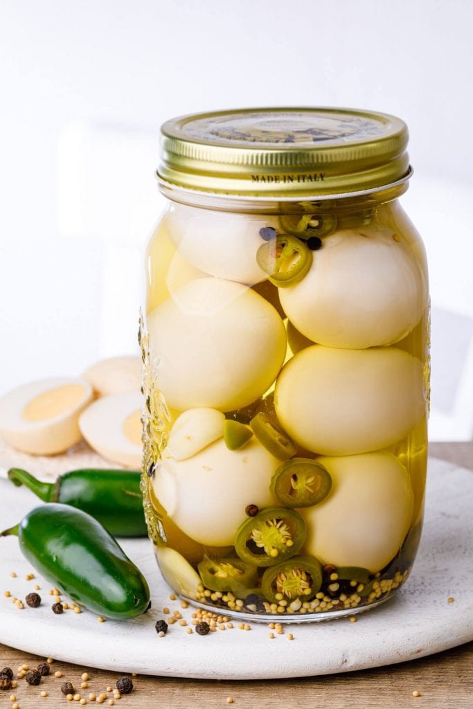 Spicy Jalapeno Pickled Eggs - Nurtured Homes