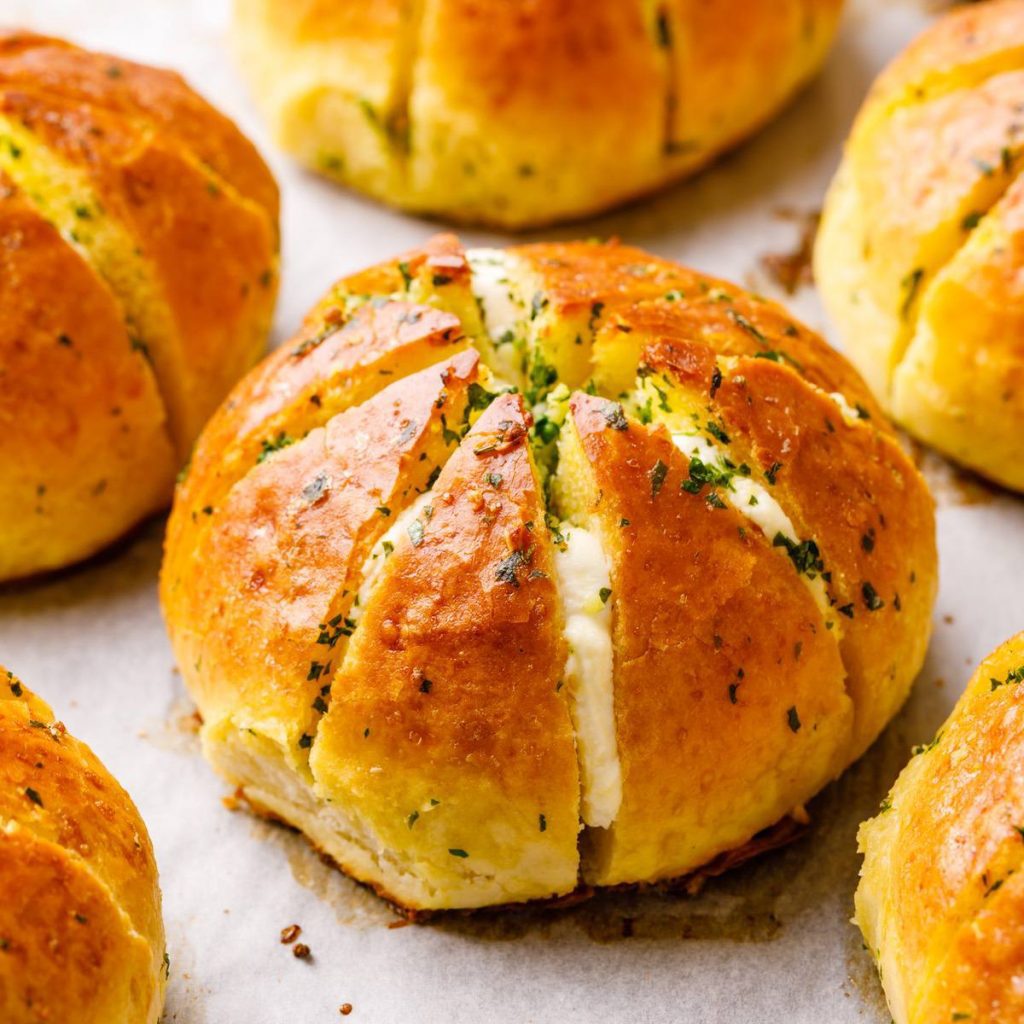 Korean Cream Cheese Garlic Bread - Nurtured Homes