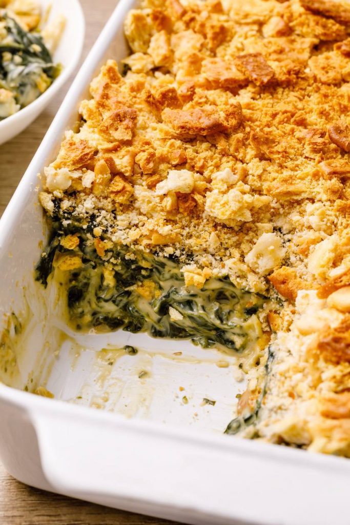 Down Home Spinach Casserole With A Crunchy Top Nurtured Homes   Spinach Casserole 6 683x1024 