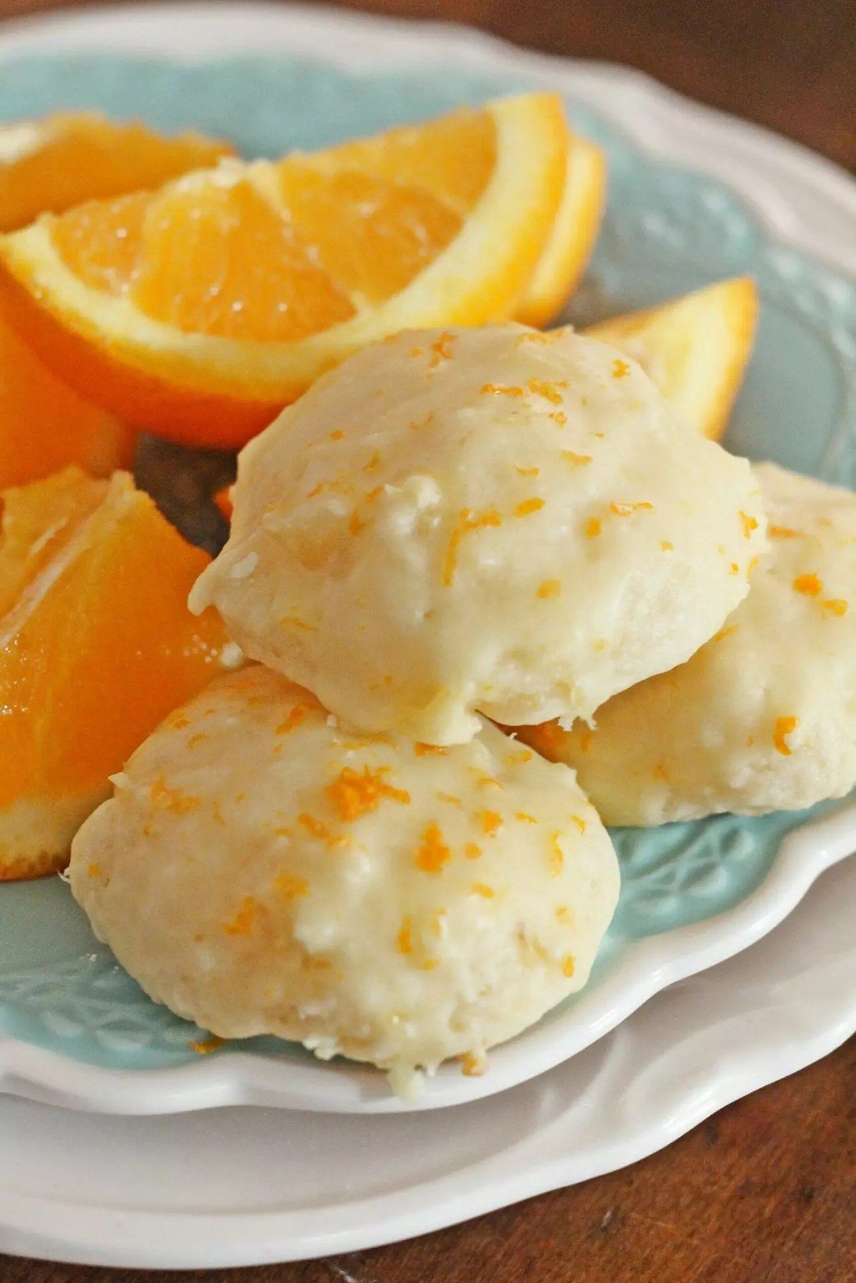 Fluffy Pineapple Cookies with Orange Glaze