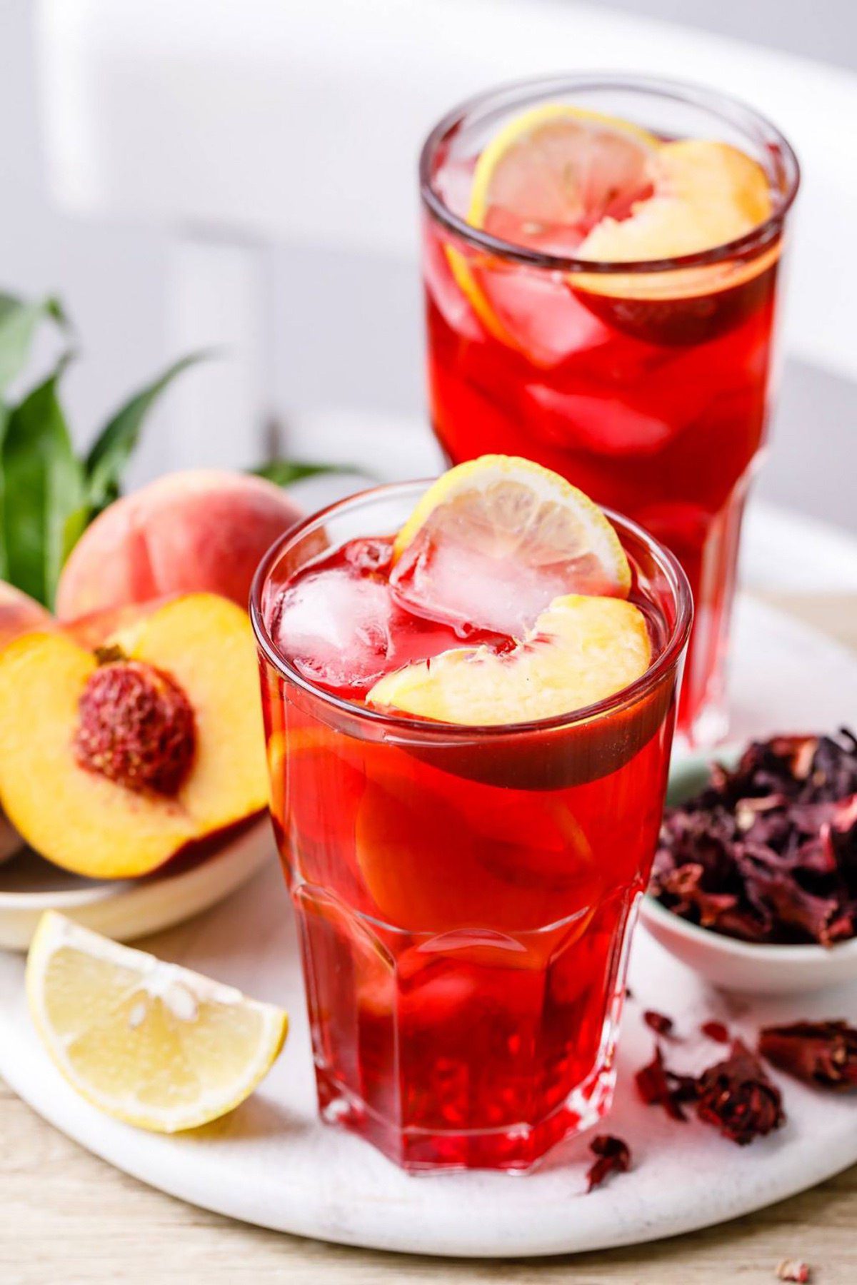 Iced Peach Hibiscus Tea