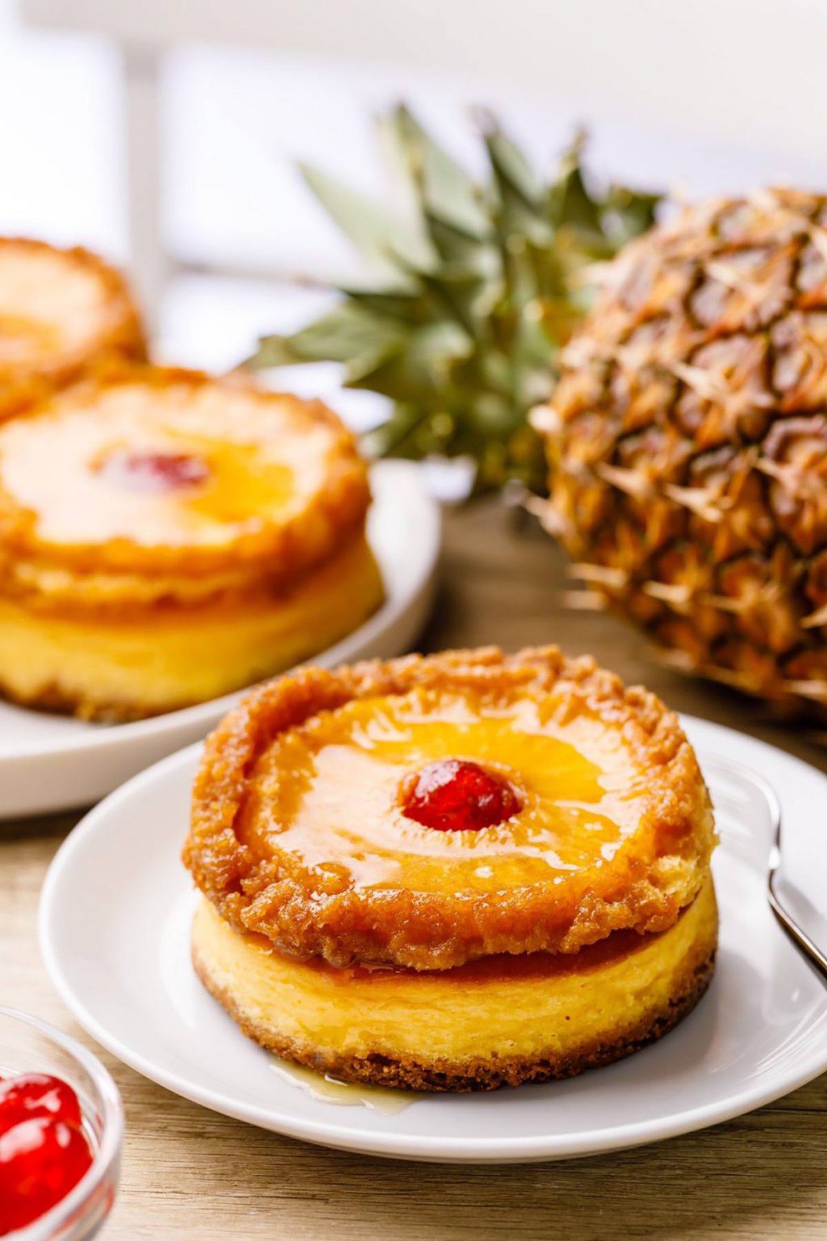 Mini Pineapple Upside Down Cheesecakes