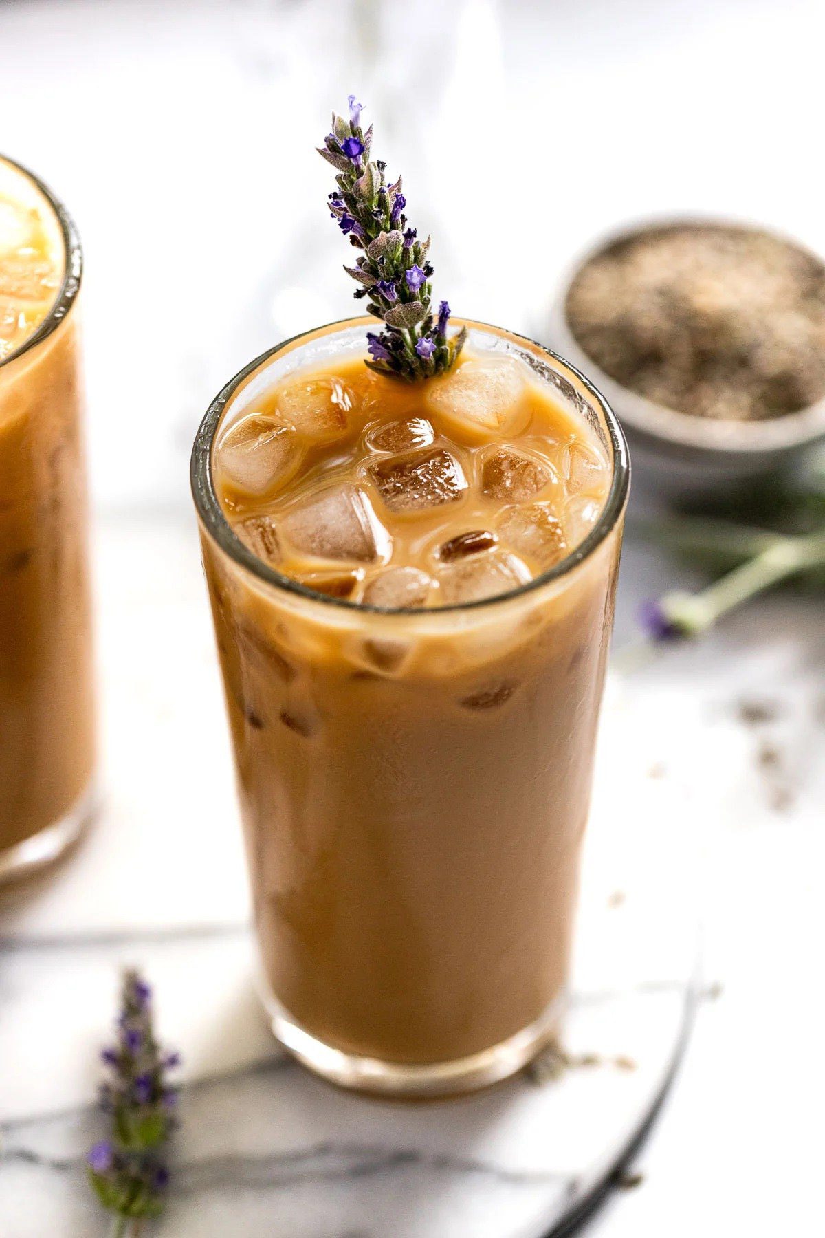 Iced Honey Lavender Latte with Oat Milk