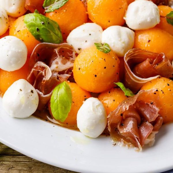 Cantaloupe Caprese Salad