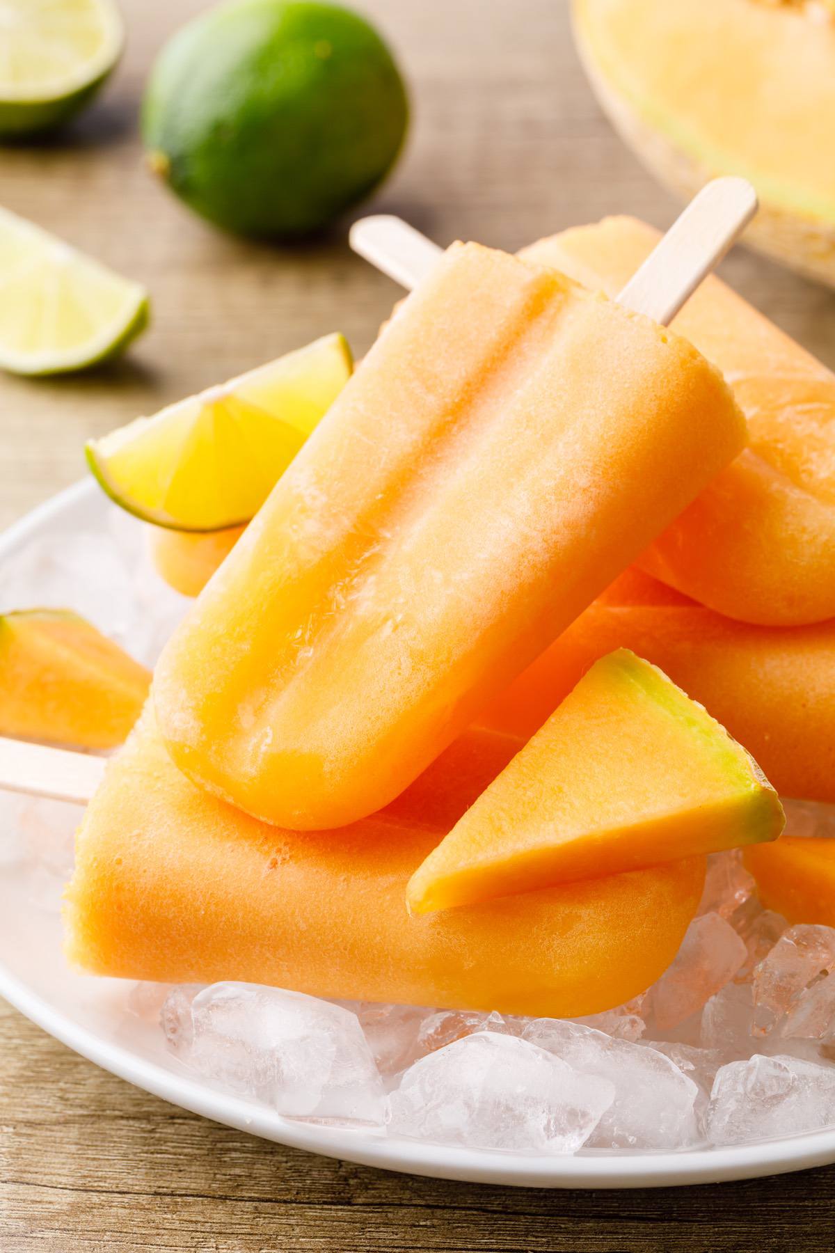 Cantaloupe Popsicles