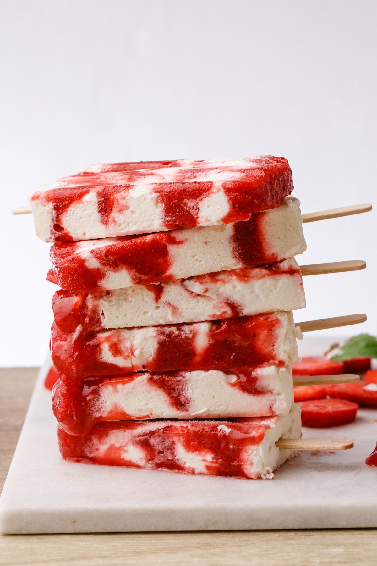 Strawberry Popsicles