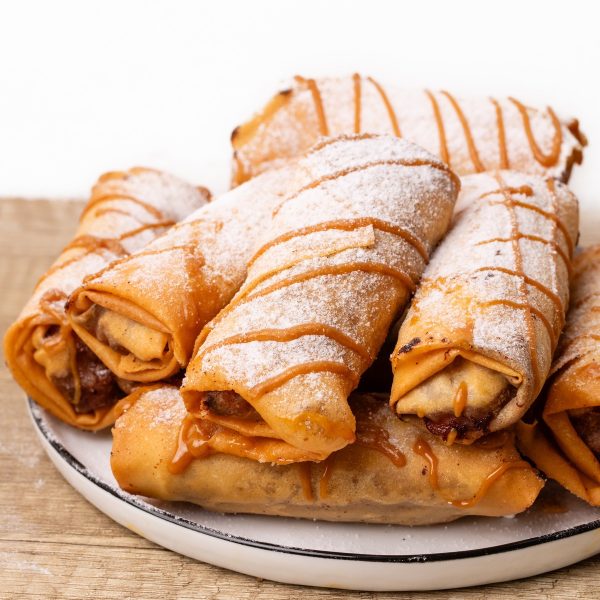 Caramel Apple Egg Rolls