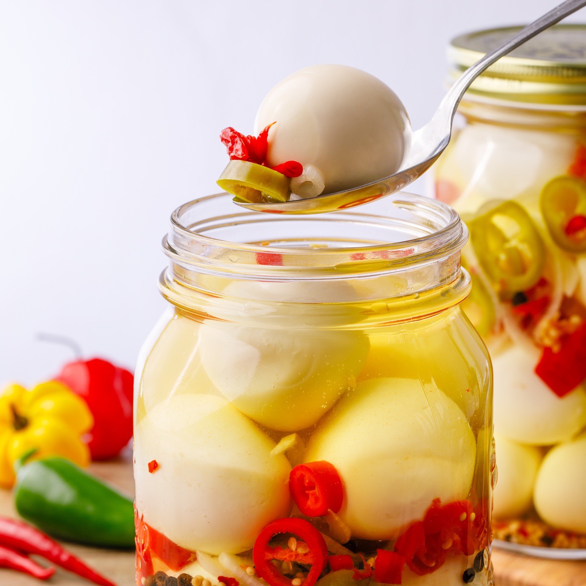 3 Pepper Pickled Eggs