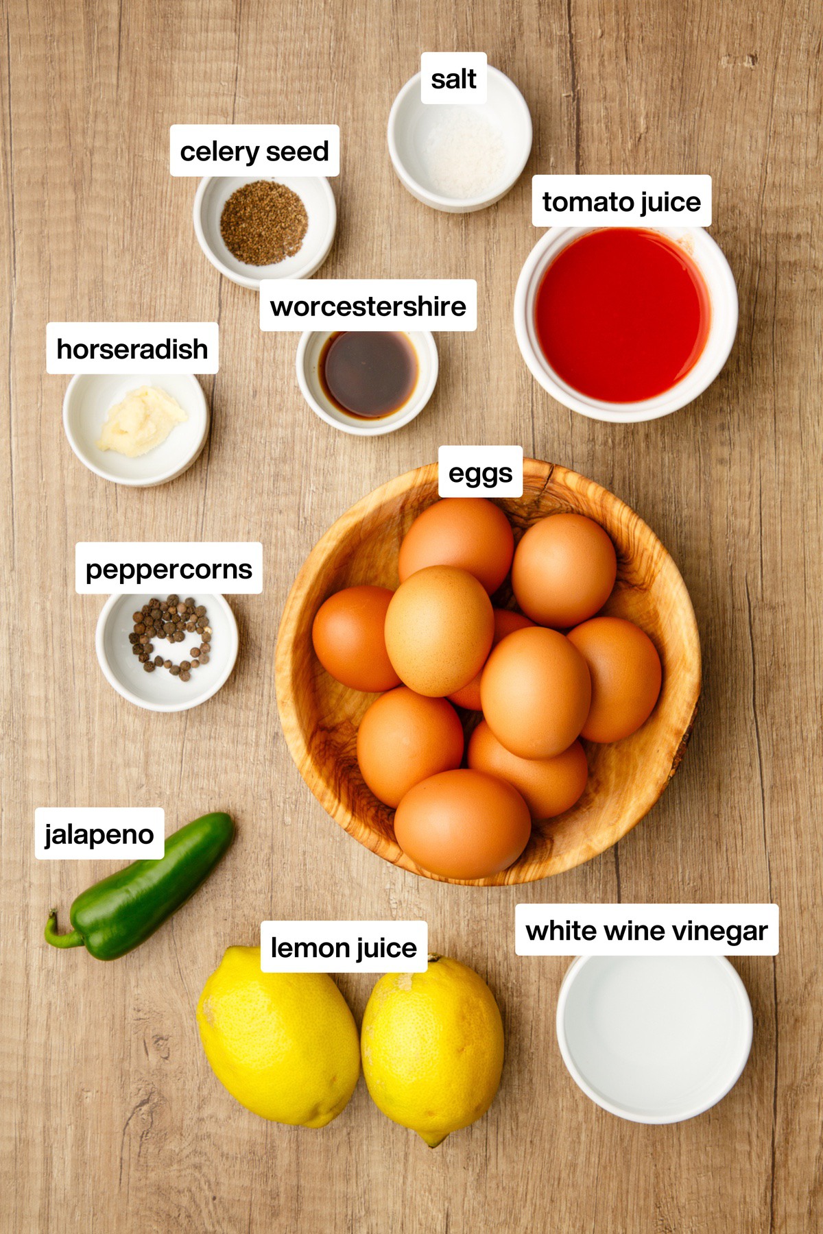 Bloody Mary Pickled Egg Ingredients
