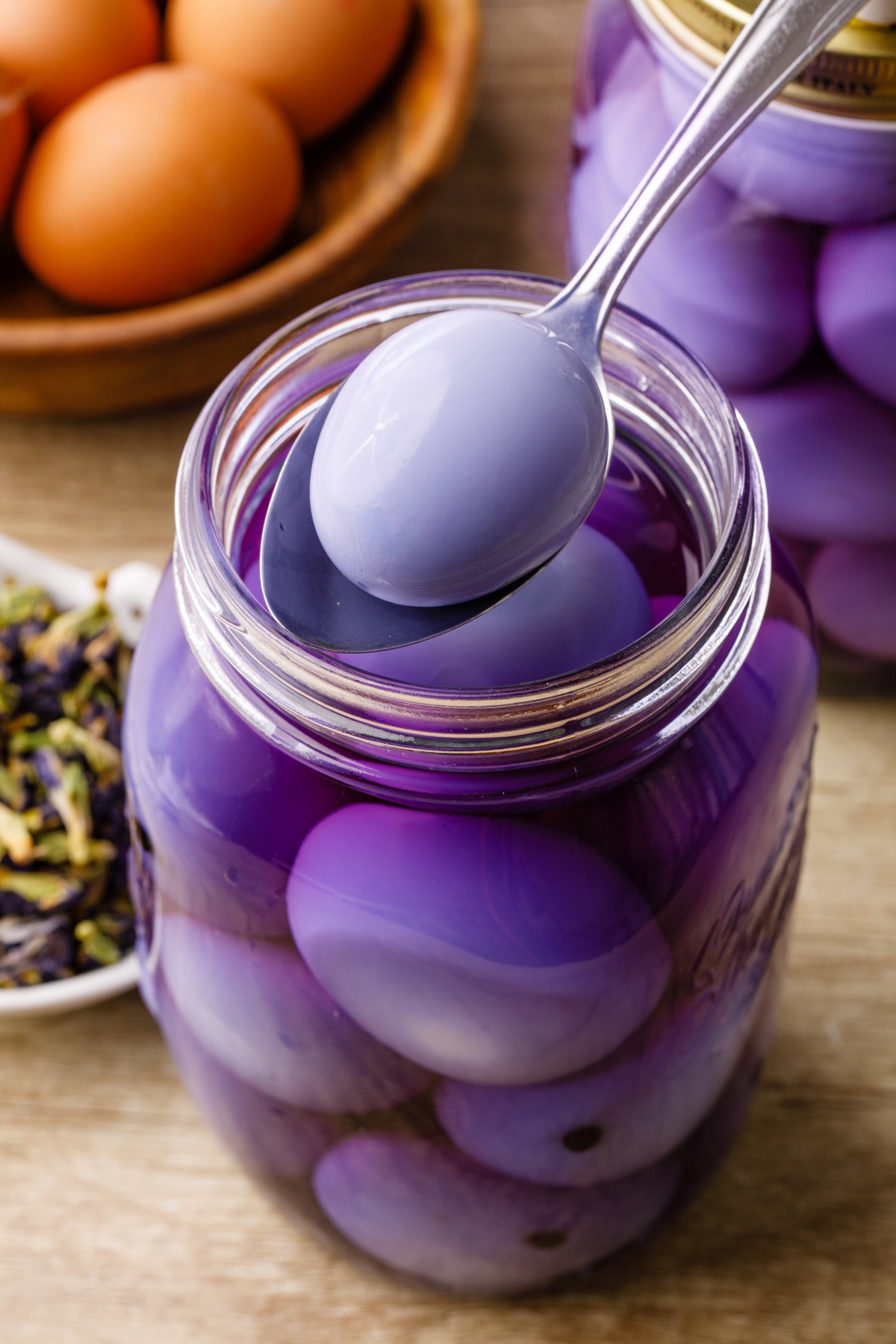 Butterfly Pea Flower Pickled Eggs