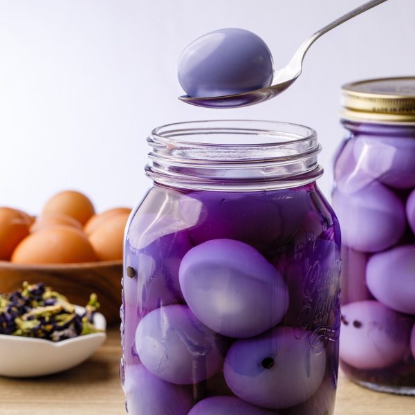 Butterfly Pea Flower Pickled Eggs