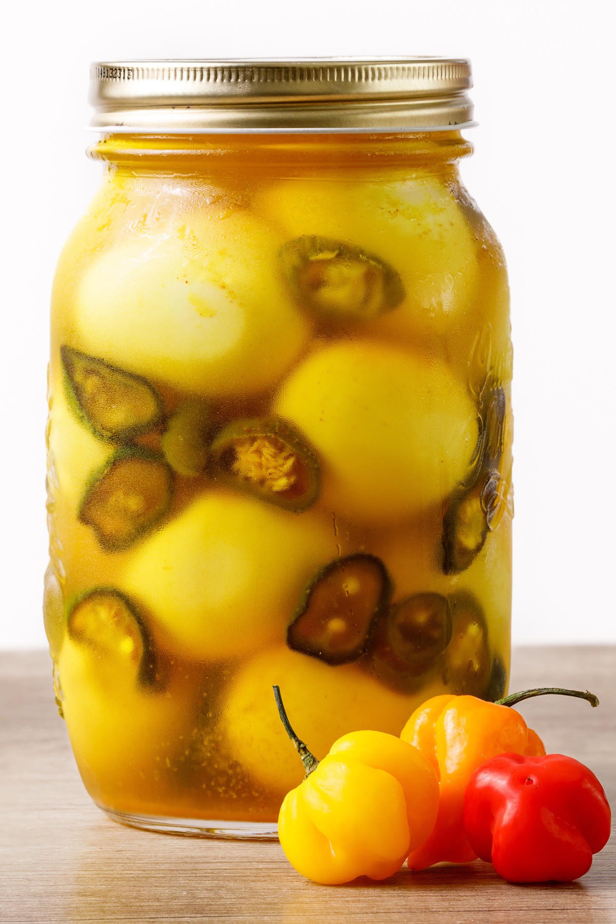 Cowboy Candy Pickled Eggs With Habanero